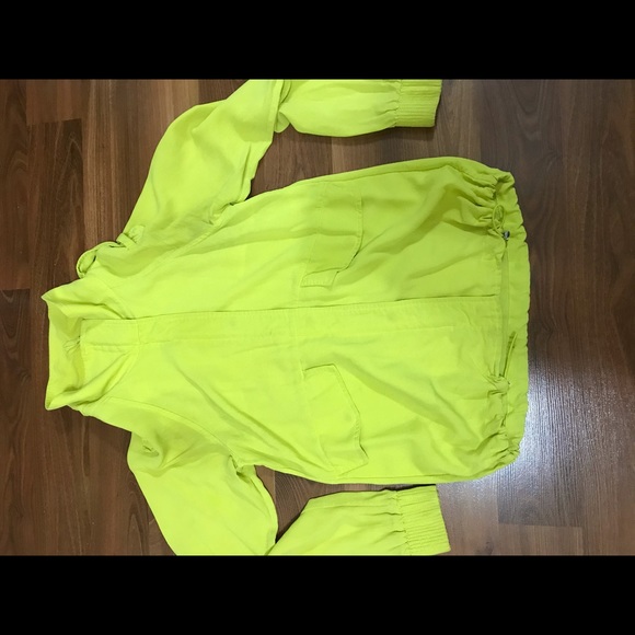 Babaton fluorescent yellow zippered jacket - Picture 2 of 4
